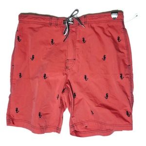 Cremieux dusty red swim shorts trunks seahorse